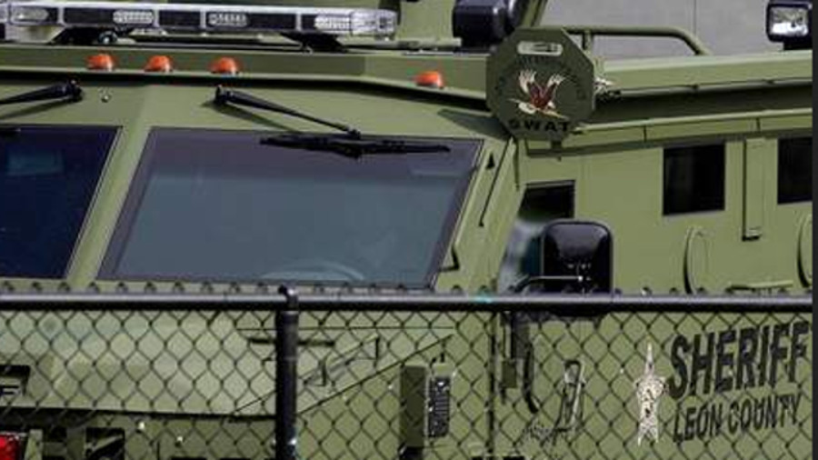 A Leon County Sheriff's deputy was injured after a pyrotechnic device unexpectedly detonated during a simulated terrorist attack at the Florida Capitol Monday.