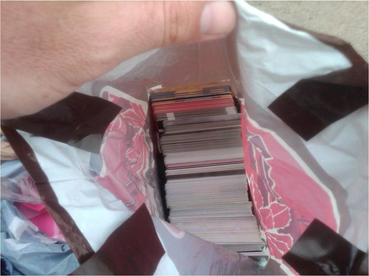 How many prepaid cards are in there? A whole bag full.
