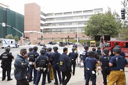 Police officers respond to a shooting on the campus of UCLA in Los Angeles on June 1. Police officers respond to a shooting on the campus of UCLA in Los Angeles on June 1.