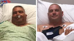 Deputies Paul Spears, left, and Steve Flanary were injured when a vehicle struck their department motorcycles while they were escorting a funeral procession for a victim of the Pulse nightclub shooting on Saturday.