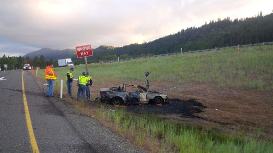 Washington State Patrol Trooper Darin Fehlhafer pulled a speeding driver from his burning vehicle after it crash while being pursued Thursday morning.