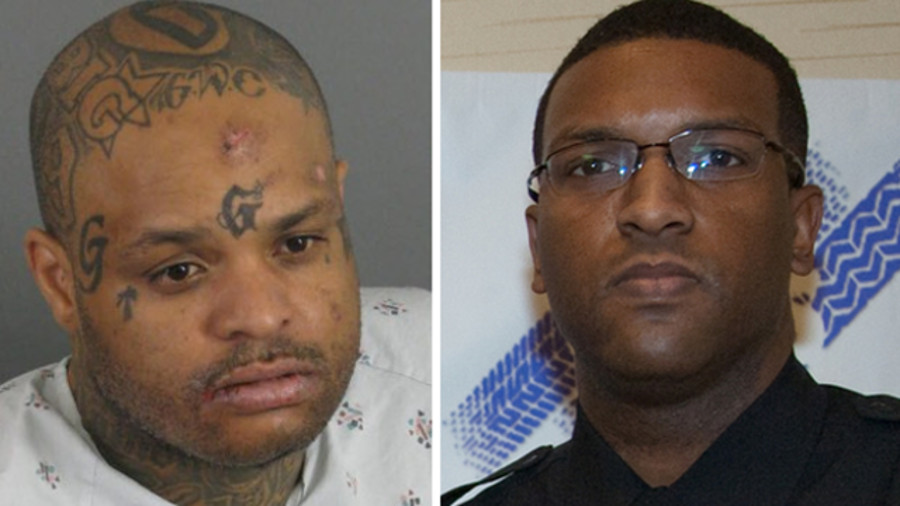 Durjan Germaine Gray, left, and Officer Jermaine Gibson