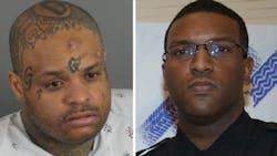 Durjan Germaine Gray, left, and Officer Jermaine Gibson Durjan Germaine Gray, left, and Officer Jermaine Gibson