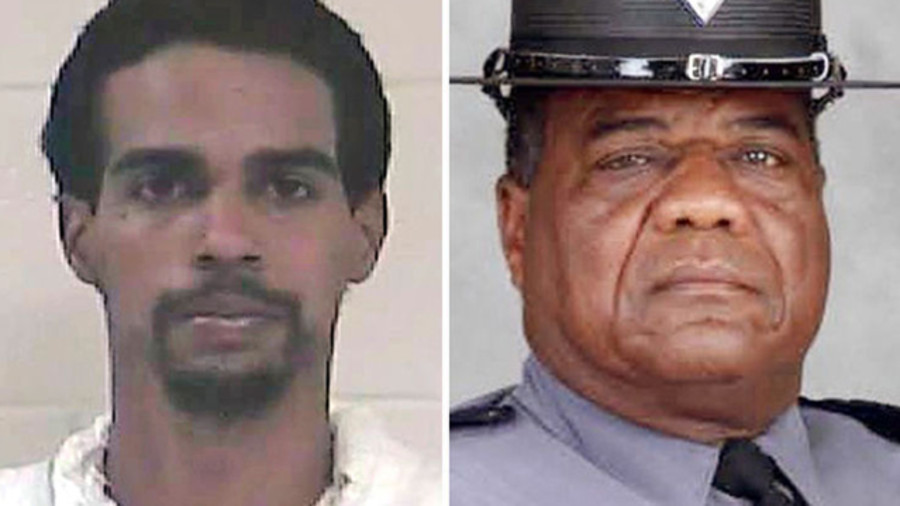 Russell E. Brown III, left, and Trooper Junius A. Walker
