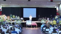 Fallen Dallas Police Officer Patricio 'Patrick' E. Zamarripa, who served eight years with the Navy and was an active Navy Reservist, was posthumously promoted at his funeral on Friday. Fallen Dallas Police Officer Patricio 'Patrick' E. Zamarripa, who served eight years with the Navy and was an active Navy Reservist, was posthumously promoted at his funeral on Friday.