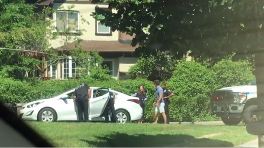 The NYPD has launched an investigation after three police officers took part in a proposal stunt in Queens last week.