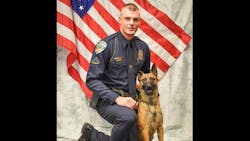 Officer Adam Simonsen, left, and K-9 Amigo Officer Adam Simonsen, left, and K-9 Amigo