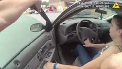 A newly released body camera video shows a Lyman police officer being dragged by a shoplifting suspect. A newly released body camera video shows a Lyman police officer being dragged by a shoplifting suspect.