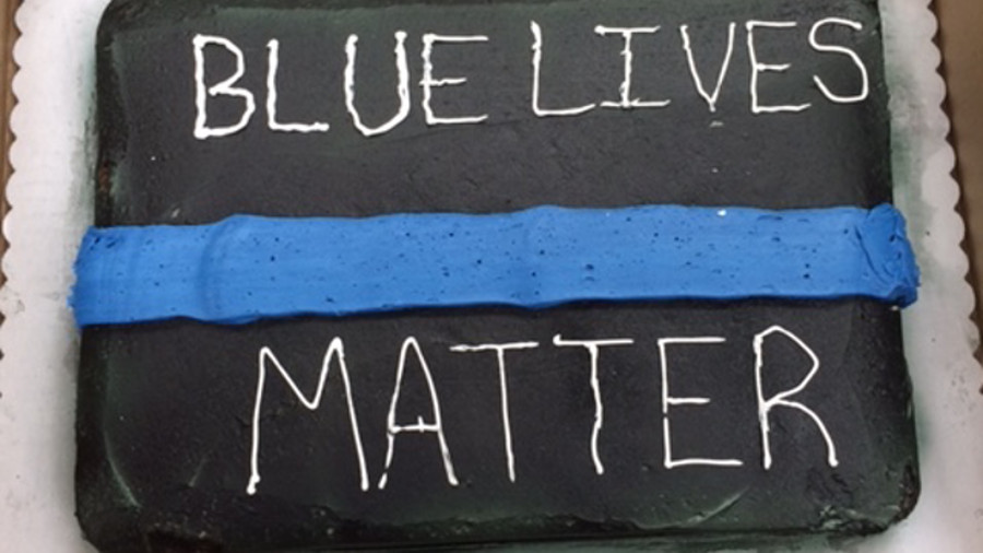 Bakery employees at a Georgia Walmart refused to make a police retirement cake last week after telling the officer's daughter that the 'Thin Blue Line' cake design she requested was racist.