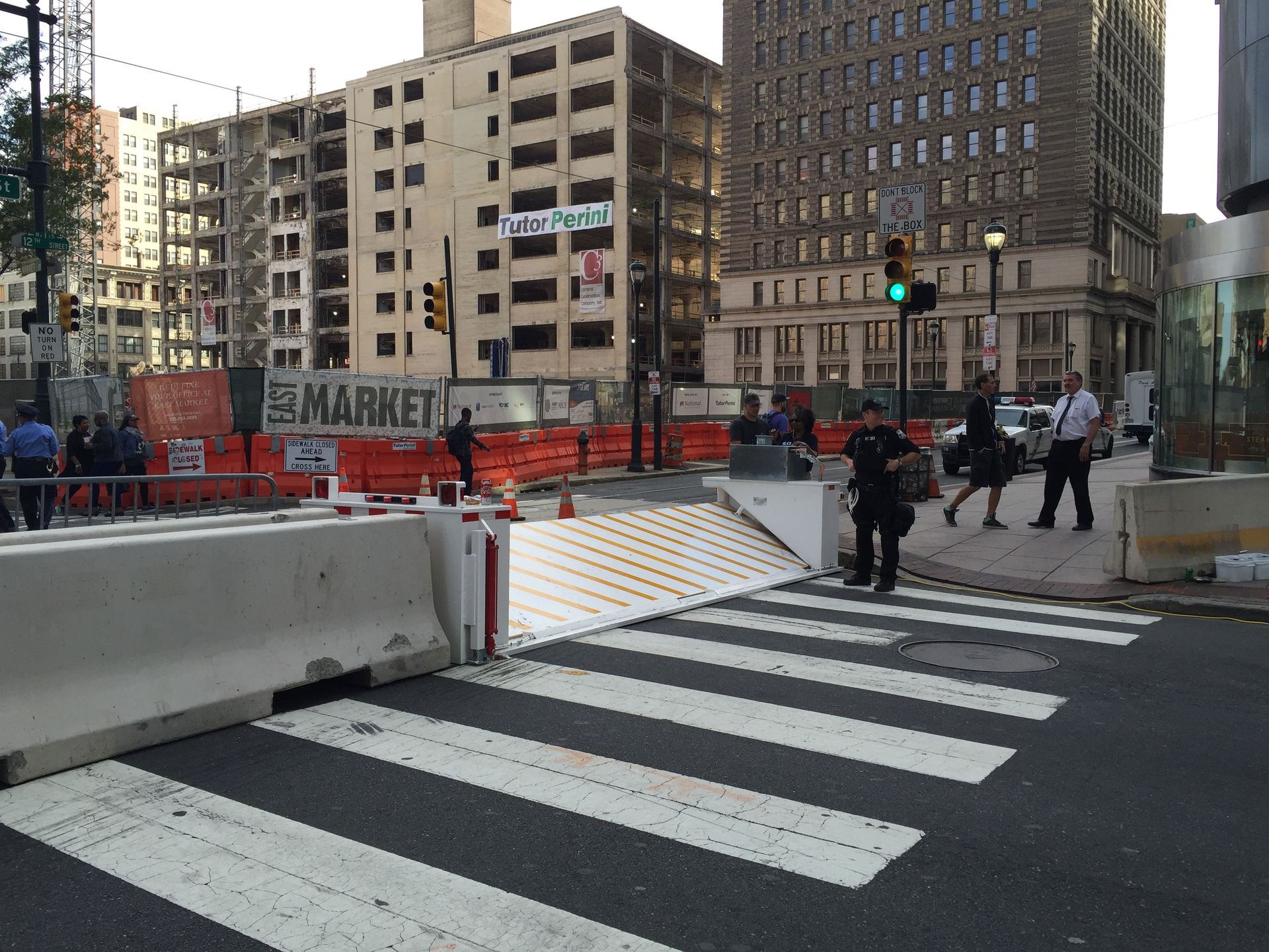 To provide protection, mobile barriers are kept in the upright position