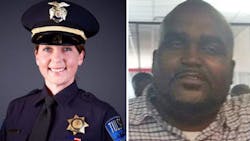 Officer Betty Shelby, left, and Terence Crutcher