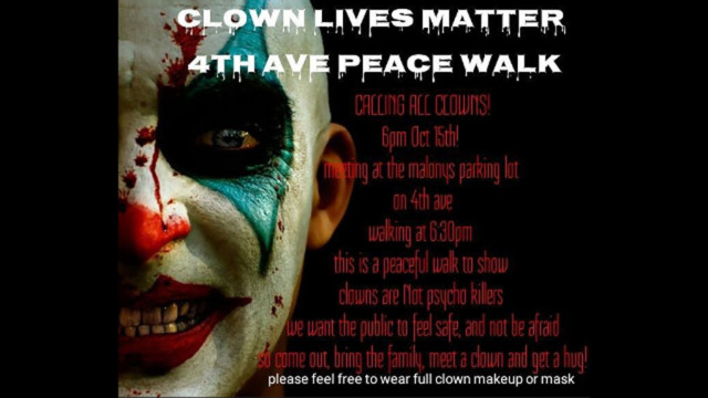 Clowns to the left of me... and in the woods, and walking down the street, and seen near a school.. and and and... where do these people come from?