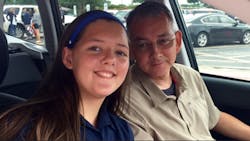 Victoria Smith, left, is seen with her father, Dallas Police Officer Michael Smith, who was killed in an ambush. Victoria Smith, left, is seen with her father, Dallas Police Officer Michael Smith, who was killed in an ambush.