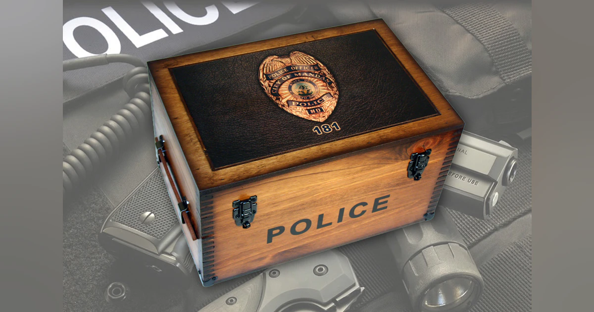 Custom Police Department Badge Keepsake Box | Officer