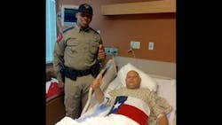 Texas Department of Public Safety Trooper Danny Shaw is seen in the hospital with his partner, Trooper Brandon Zellous. Texas Department of Public Safety Trooper Danny Shaw is seen in the hospital with his partner, Trooper Brandon Zellous.