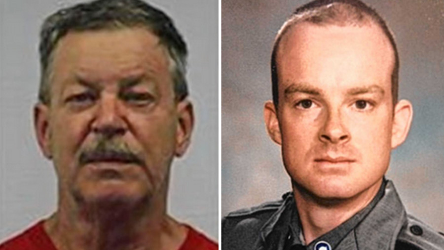 Almond Upton, left, and Trooper Christopher Skinner