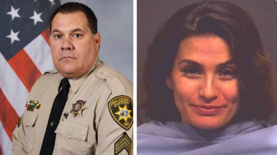 Sgt. Mark Bustamante, left, and Yesennia Gonzalez