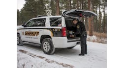 Deputy Beyer of the Pennington County Sheriff&rsquo;s Office in South Dakota makes sure his unit has a full winter kit.