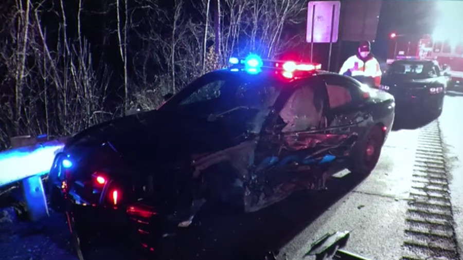 A body camera captured the moment an SUV intentionally slammed into Norton Police Officer Ryan Connell's cruiser earlier on Dec. 10.