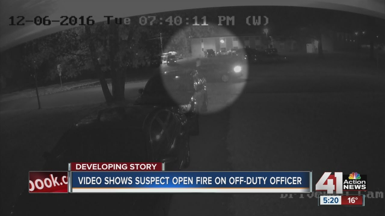 Video shows suspect open fire at off-duty KCMO officer