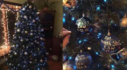 The officer said that he and his partner accidentally went to the incorrect address while on a run and came upon a Christmas tree honoring fallen officers.