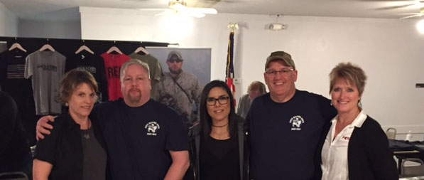 Photo, Left to Right: Erin Dahlquist Ridge Marketing Manager, Chris Lyons Cops Helping Cops, Raquel Favela Ridge International Sales Manager, David Fowler Cops Helping Cops, and Maureen Flanders, Ridge Sales & Marketing Coordinator.
