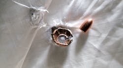 Bullet impact on Honeywell Spectra Shield Bullet impact on Honeywell Spectra Shield