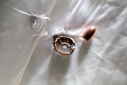 Bullet impact on Honeywell Spectra Shield