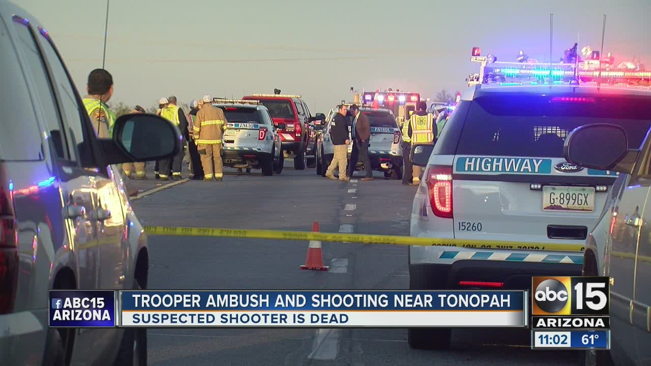 Trooper ambushed by suspect on Tonopah