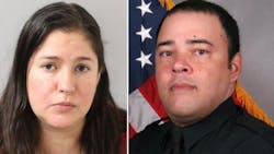 Juli Glisson, left, and Officer Eric Mumaw Juli Glisson, left, and Officer Eric Mumaw