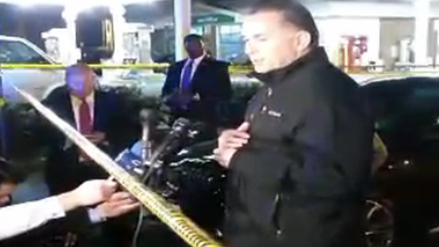 D.C. Police Chief Peter Newsham speaks to the media after two officers were shot and a suspect was killed during a confrontation Thursday night.