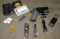 Wallet, creds, phone, keys - gun, spare magazine, knives, flashlight, lighter. Common EDC for WINTER for the author.