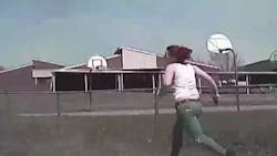 The Tulsa Police Department has released dashboard camera video of a wanted suspect being struck by an officer's cruiser. The Tulsa Police Department has released dashboard camera video of a wanted suspect being struck by an officer's cruiser.