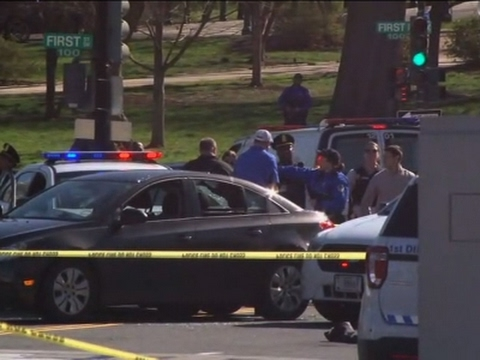 Raw: Driver Hits US Capitol Cop Car, Shots Fired