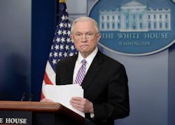 U.S. Attorney General Jeff Sessions speaks during the Daily Briefing at the White House on March 27 in Washington, D.C. U.S. Attorney General Jeff Sessions speaks during the Daily Briefing at the White House on March 27 in Washington, D.C.