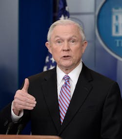 U.S. Attorney General Jeff Sessions speaks during the Daily Briefing at the White House on Monday, March 27, 2017 in Washington, D.C. Sessions on Monday sought to reassure people that corrupt businesses will remain a focus of his office. U.S. Attorney General Jeff Sessions speaks during the Daily Briefing at the White House on Monday, March 27, 2017 in Washington, D.C. Sessions on Monday sought to reassure people that corrupt businesses will remain a focus of his office.