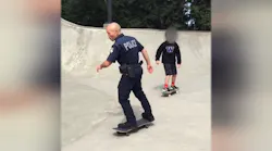 Video: Police Officer Skateboards With Teens While On Patrol