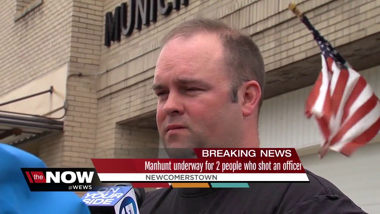 Manhunt underway for 2 men who shot Newcomerstown officer