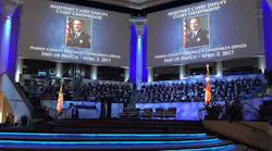 Harris County Precinct 3 Consable's Office Assistant Chief Deputy Clint Greenwood was remembered Thursday as thousands of officers from across the country gathered to pay their respects.