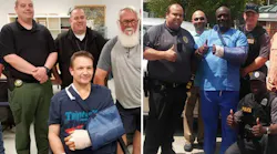 Jasper County Deputy Justin Smith, left, and Hardeeville Police Sgt. Kelvin Grant were both shot while responding to a domestic violence call Thursday night.