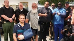 Jasper County Deputy Justin Smith, left, and Hardeeville Police Sgt. Kelvin Grant were both shot while responding to a domestic violence call Thursday night. Jasper County Deputy Justin Smith, left, and Hardeeville Police Sgt. Kelvin Grant were both shot while responding to a domestic violence call Thursday night.