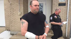 Two suspects are being sought after Newcomerstown Police Officer Bryan Eubanks was shot and wounded Tuesday morning.