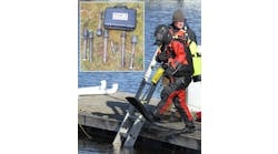Diver enters water, SAR-1 2c inset
