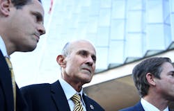 Former Los Angeles County Sheriff Lee Baca, center, walks out of the feferal courthouse after listening to closing arguents in his obstruction of justice trial on December 19, 2016. Baca has been sentenced to three years in prison on Friday, May 12, 2017. Former Los Angeles County Sheriff Lee Baca, center, walks out of the feferal courthouse after listening to closing arguents in his obstruction of justice trial on December 19, 2016. Baca has been sentenced to three years in prison on Friday, May 12, 2017.