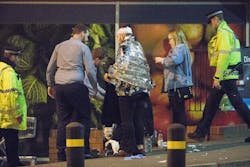 Police and other emergency services are seen near the Manchester Arena on Monday, May 22, 2017 at the Manchester Arena in Manchester, England after reports of an explosion. Manchester police reported 'a number of confirmed fatalities and others injured' as hundreds fled the arena following an Ariana Grande concert at the venue. Police and other emergency services are seen near the Manchester Arena on Monday, May 22, 2017 at the Manchester Arena in Manchester, England after reports of an explosion. Manchester police reported 'a number of confirmed fatalities and others injured' as hundreds fled the arena following an Ariana Grande concert at the venue.