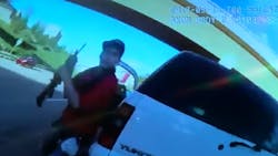 As Douglas County Sheriff&apos;s Deputy Brad Proulx came back around the vehicle, the suspect later identified as 25-year old Deyon Marcus Rivas-Maestas exited the SUV and swung a rifle toward his face.