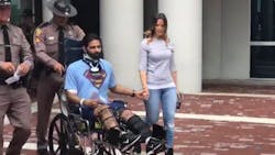 Florida Highway Patrol Trooper Carlos Rosario, who was critically injured after being struck by a car two months ago, was released from the hospital on Friday.
