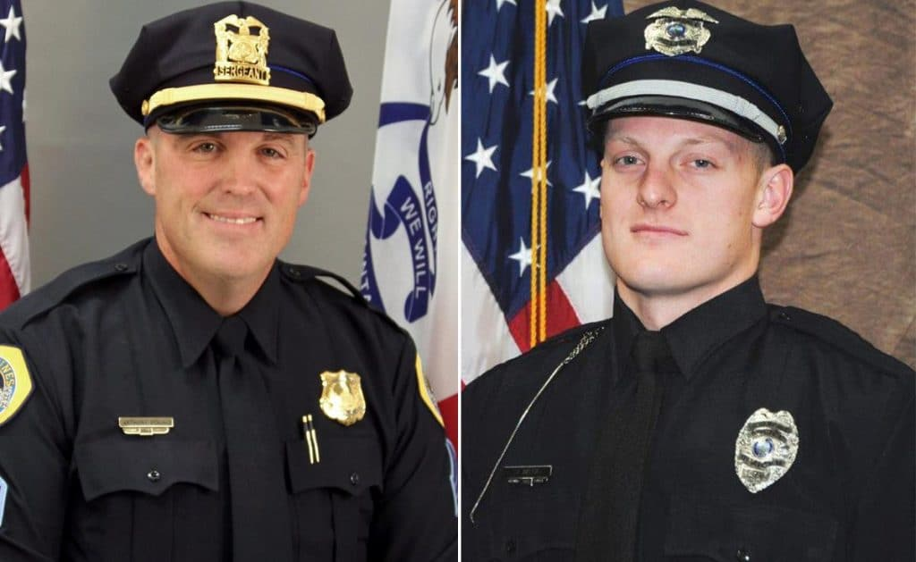 Des Moines Police Sgt. Anthony Beminio and Urbandale Officer Justin Martin