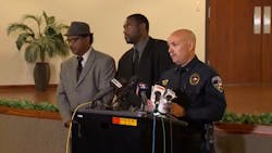 Balch Springs Police Chief Jonathan Haber speaks at a press conference on Tuesday to announce the firing of Officer Roy Oliver in the fatal shooting of a 15-year-old boy.