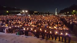 The names of 394 officers who have died in the line of duty were formally dedicated on the walls of the National Law Enforcement Officers Memorial. The names of 394 officers who have died in the line of duty were formally dedicated on the walls of the National Law Enforcement Officers Memorial.